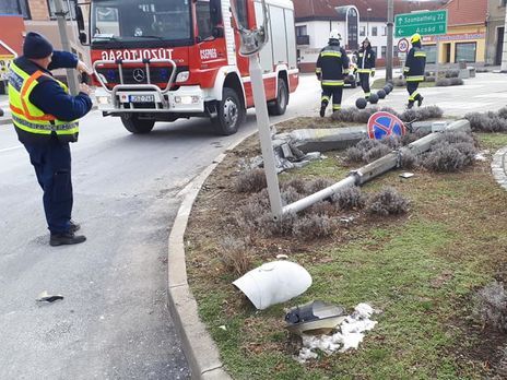 В Венгрии с погоней задержали украинца, который снес грузовиком бетонный столб – СМИ