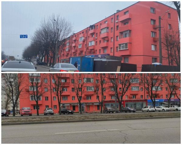 В Днепре появились ярко-красные дома на проспекте Богдана Хмельницкого