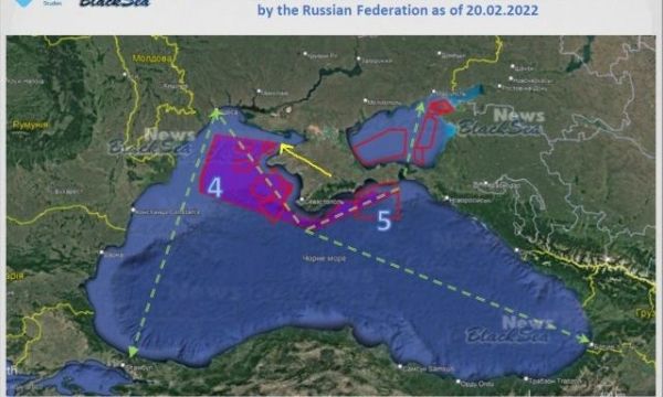 Шесть крупных десантных кораблей ВМФ РФ проводят учения между Крымом и Скадовском