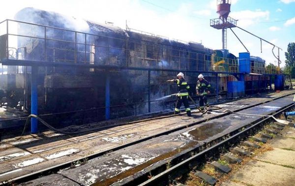 В Одесской области загорелся тепловоз в депо