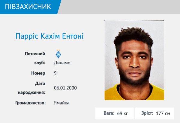 «Динамо» заявило Перріса під «атакуючим» номером 