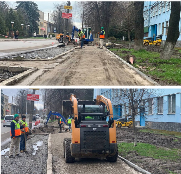 У Вінниці триває капітальний ремонт паркувальної зони по вулиці Стрілецькій                    
