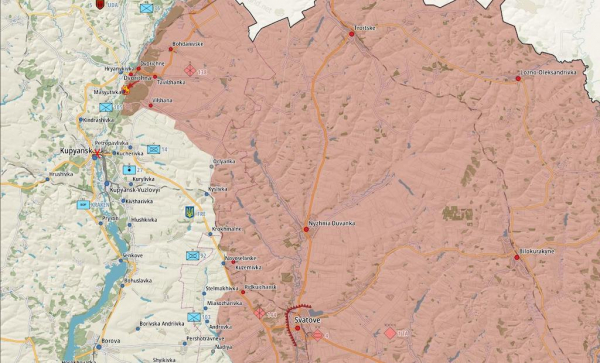 
Генштаб пише, що РФ атакує передмістя Костянтинівки. Про бої в Бахмуті не повідомили: карта 