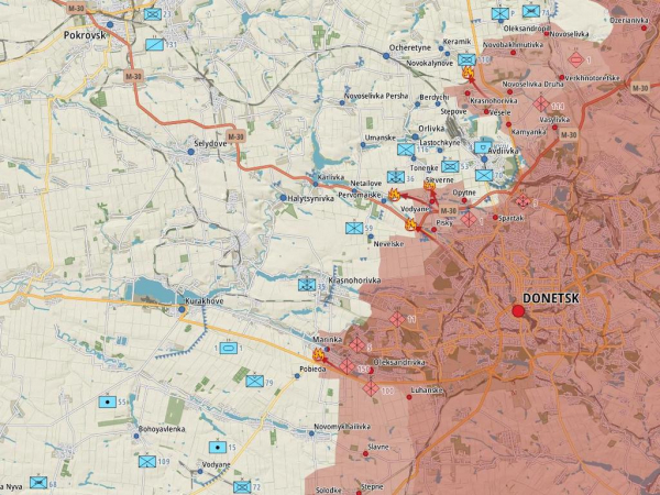 
Генштаб: РФ атакує в районі Бахмута та Донецька, є загроза затоплення біля Карлівки — карта 