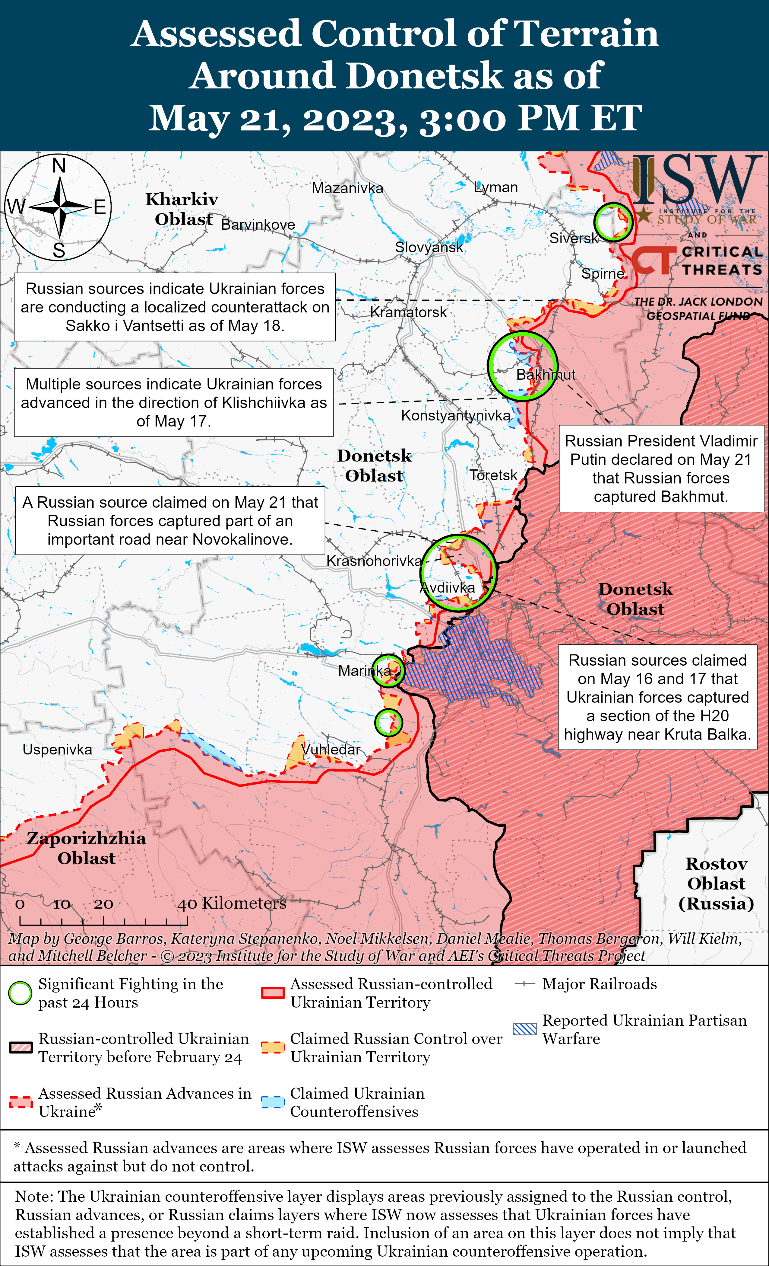 Українські військові відновили тактичну ініціативу навколо Бахмута: карти боїв ISW