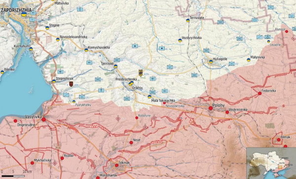 
Генштаб: РФ наступає біля Кремінної та Мар'їнки. ЗСУ йдуть на Мелітополь та Бердянськ — карта 