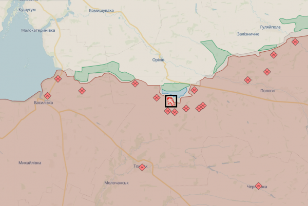 
В районі села під Токмаком, де активізувались росіяни, ЗСУ знищили гелікоптер РФ 