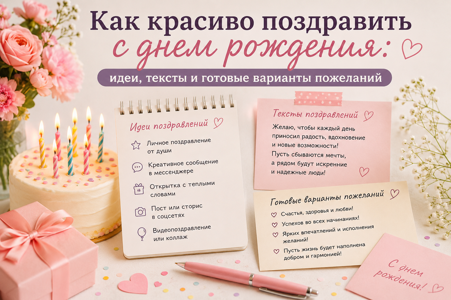 как красиво поздравить с днем рождения? Идеи, тексты и варианты пожеланий